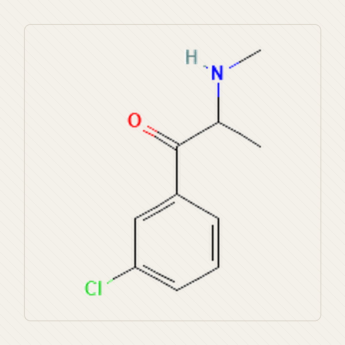 3-CMC Klofedron, illustrazione didattica della struttura molecolare